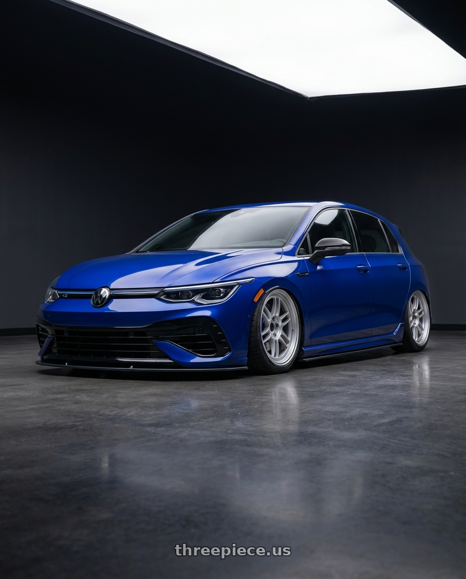 2026 Volkswagen Golf R with Enkei RPF1 5x112 18x9+35 Silver wheels