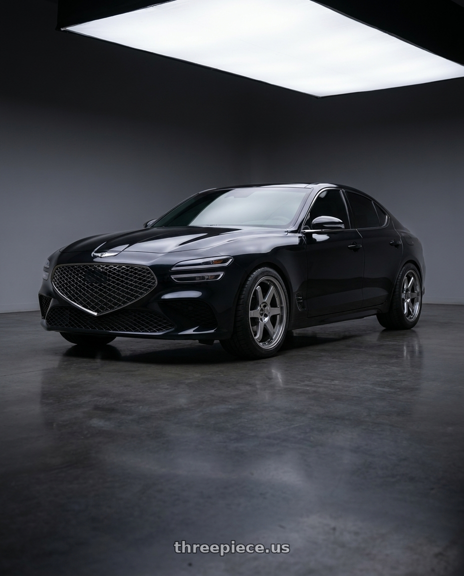 2023 Genesis G70 Victoria Black with Vors TR37 5x114.3 19x8.5  +35 Hyper Black wheels