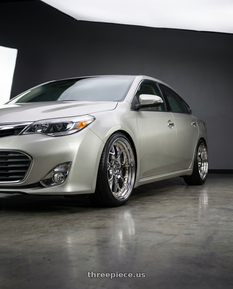 2013 toyota avalon with Aodhan DS01 5x114.3 18x8.5+35 Vacuum Chrome W/ Gold Rivets wheels