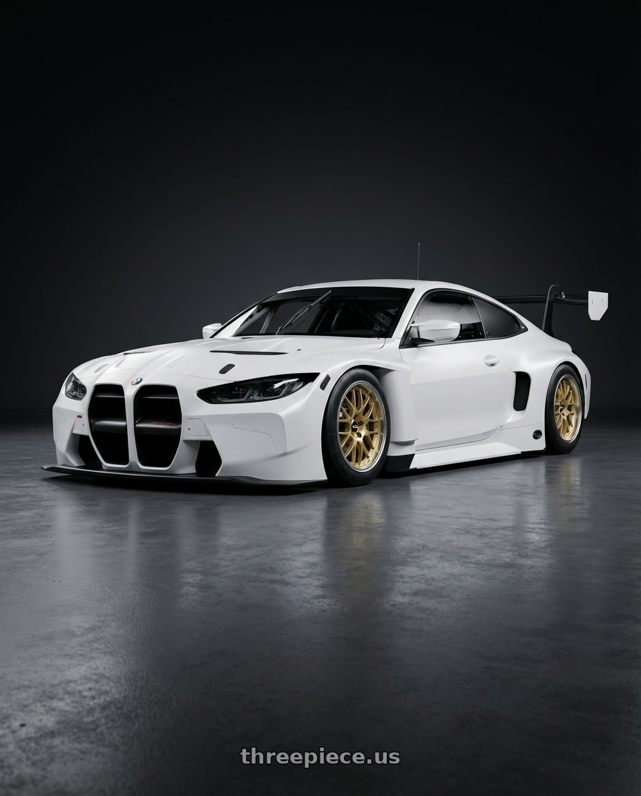 2024 BMW M4 GT3 with BBS RS-GT 5x130 18x11 +45 Gold wheels