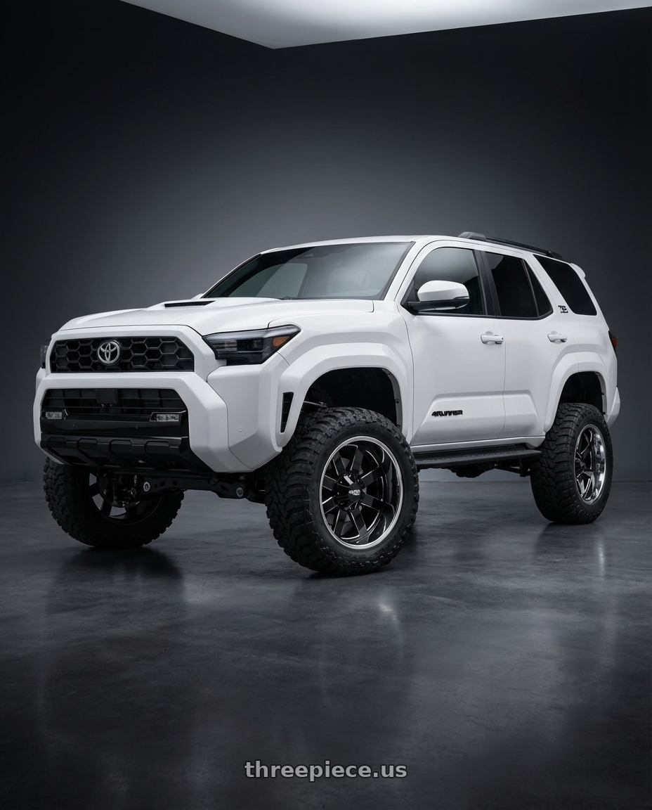 2022 Toyota 4Runner with Moto Metal MO200 6X139.7 20X12 -44 GLOSS BLACK MILLED CENTER CHROME LIP wheels