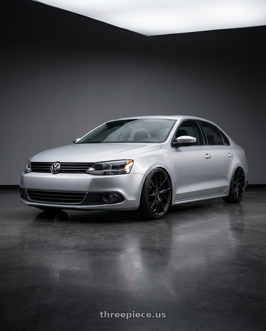 2016 Volkswagen Jetta GLI MK6 with Niche 1PC M117 MISANO 5X112 18X8 +42 MATTE BLACK wheels