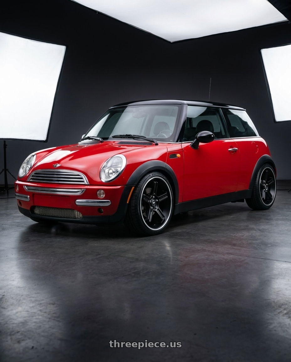 2004 Mini R50 with Motegi MR122 4X100/4X114.3 18X9 +45 SATIN BLACK W/ MACHINED STRIPE wheels