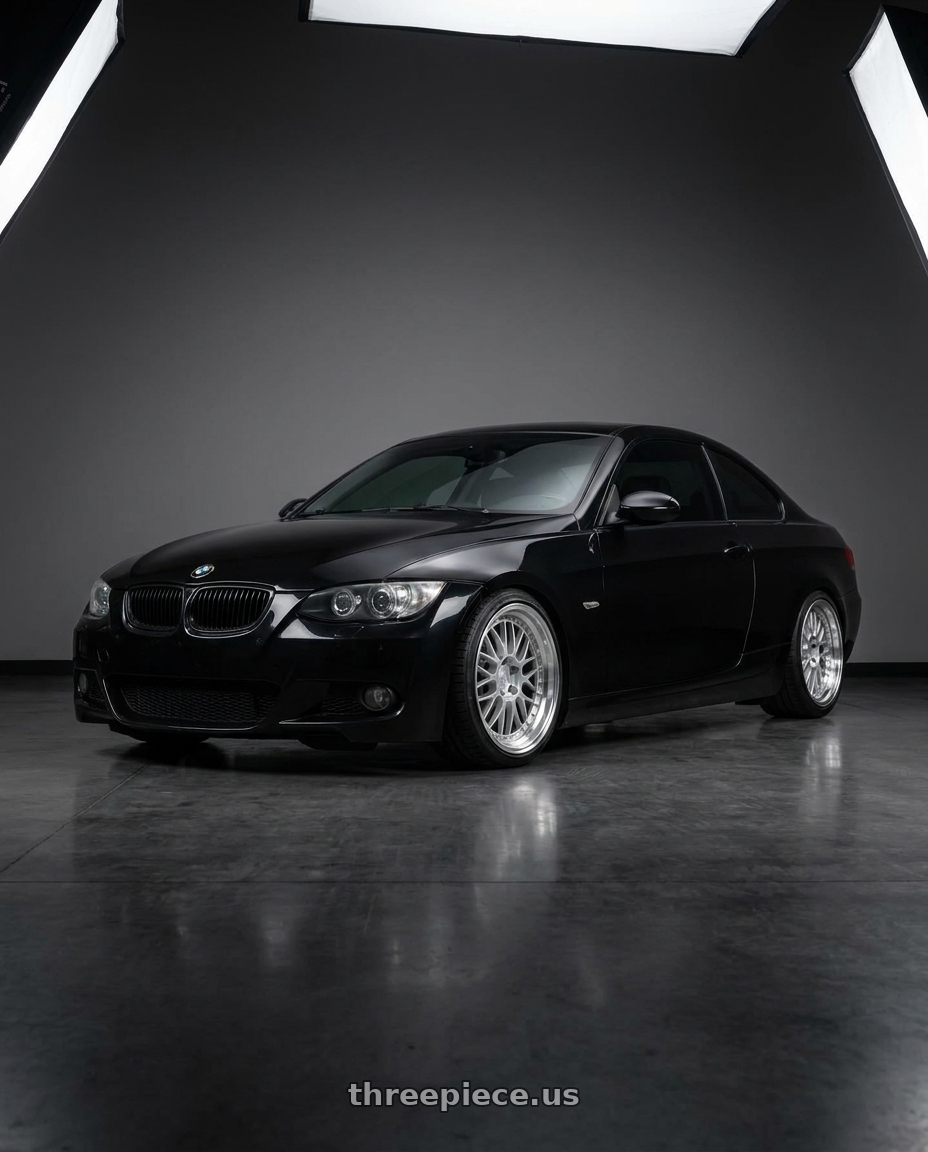 2009 bmw 335i coupe with Aodhan AH02 5x120 18x8.5+35 Silver w/ Machined Lip wheels