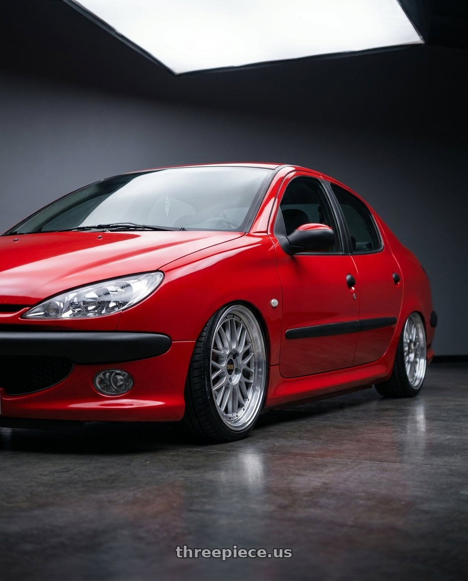 2011 Peugeot 206 SD RED with BBS LM 5x120 17x8.5+18 Diamond Silver wheels