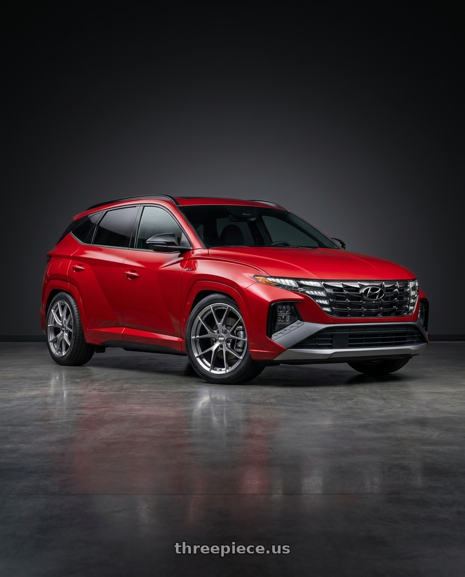 2022 Hyundai Tucson N line with ESR Wheels FORGETECH SERIES RF2 5x108 19x10.5 +22 Hyper Black wheels