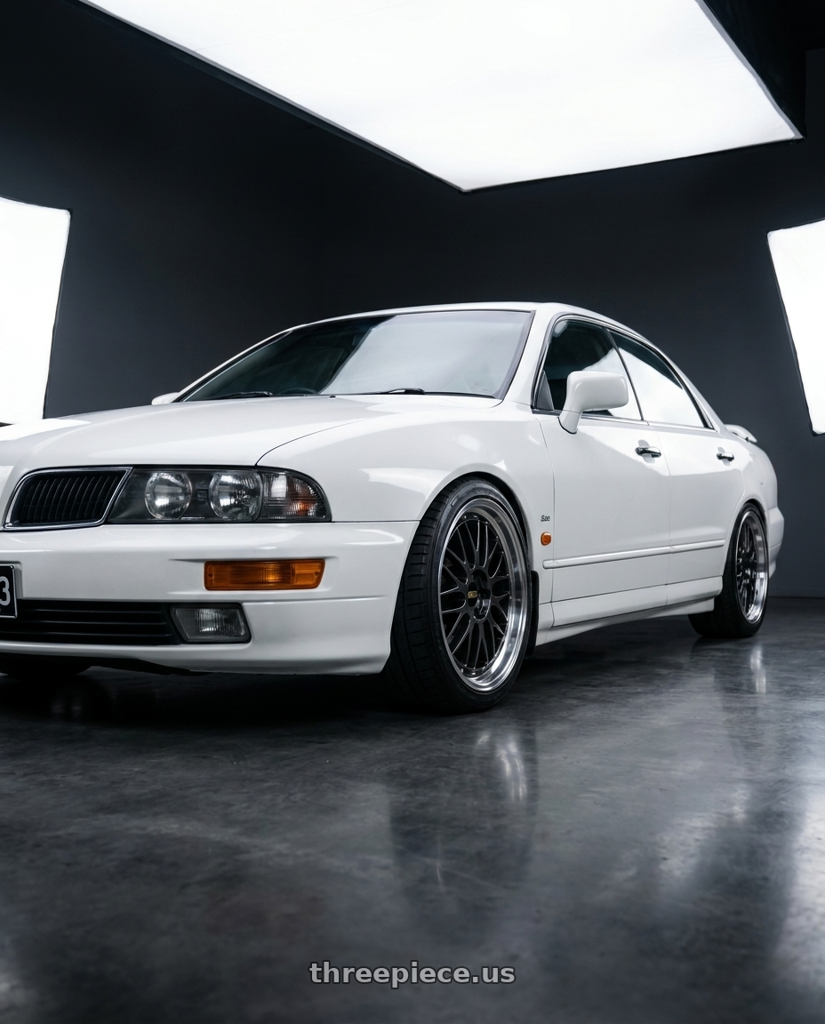 1998 Mitsubishi Magna Sports White with BBS LM 5x114.3 18x8.5+38 Diamond Black wheels