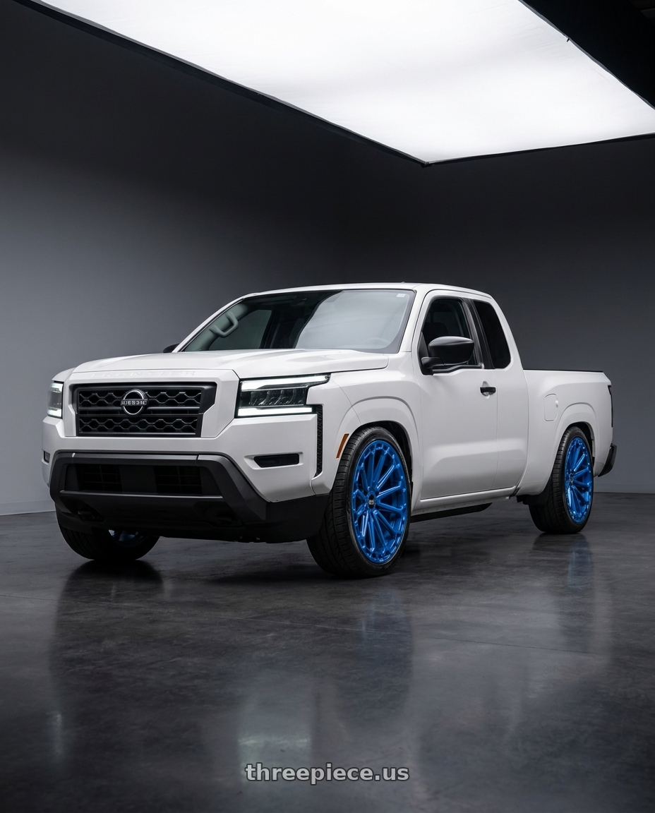 2025 nissan frontier king cab with Black Rhino KAIZEN 6X114.3 20X9.5 +18 DEARBORN BLUE wheels