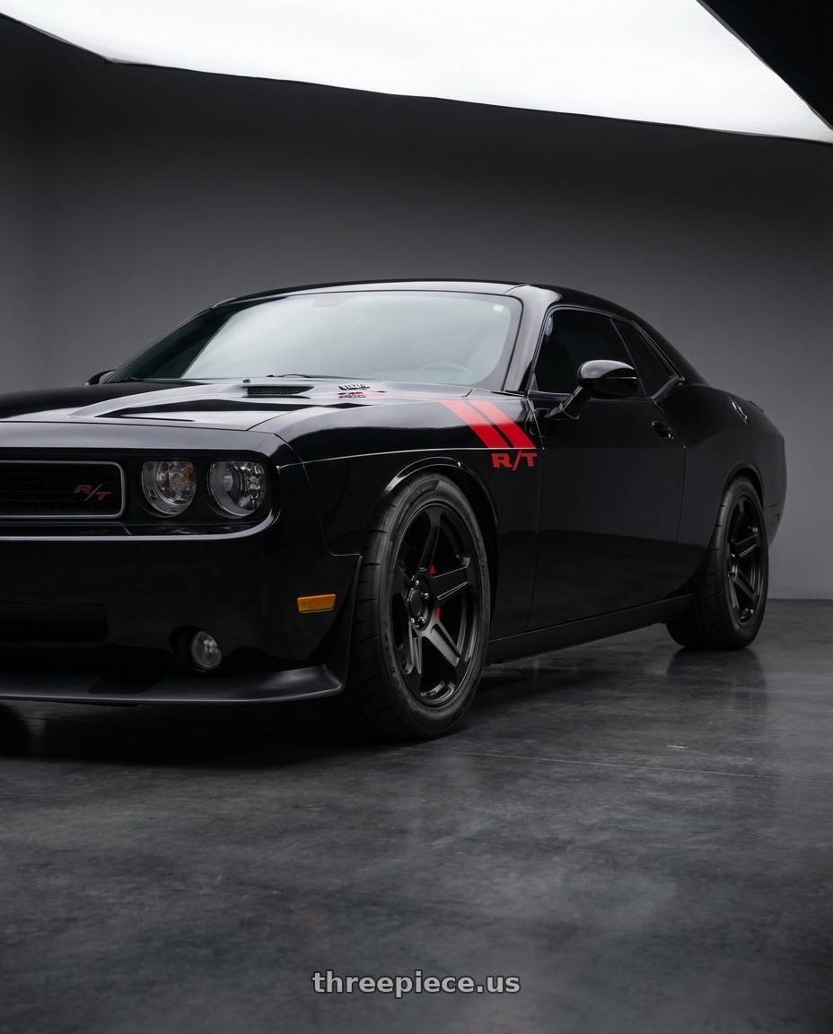 2010 dodge challenger with Voxx Replica Demon 5x115 20x10.5+25 Matte Black wheels