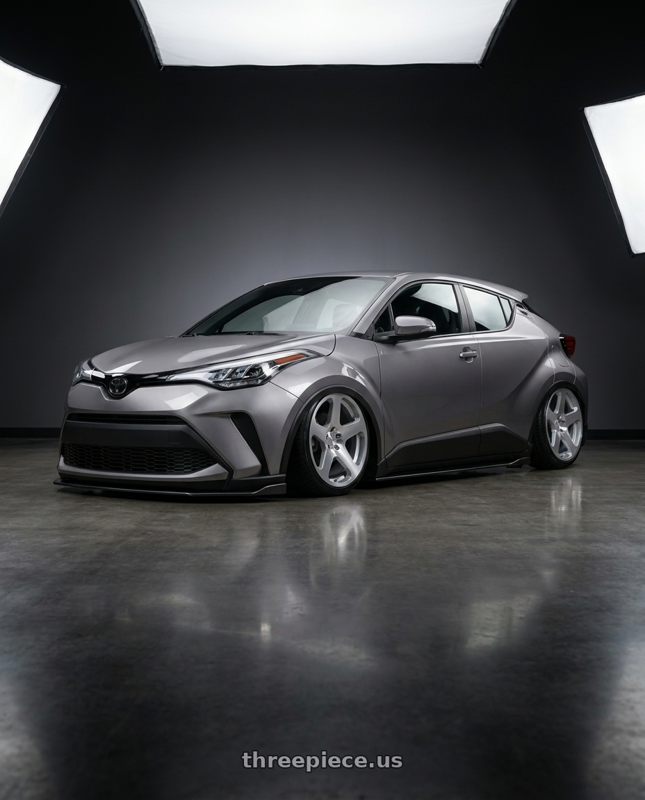2022 Toyota chr with Rotiform RC200 NUE 5X120 20x8.5 +35 GLOSS SILVER W/ MACHINED FACE wheels