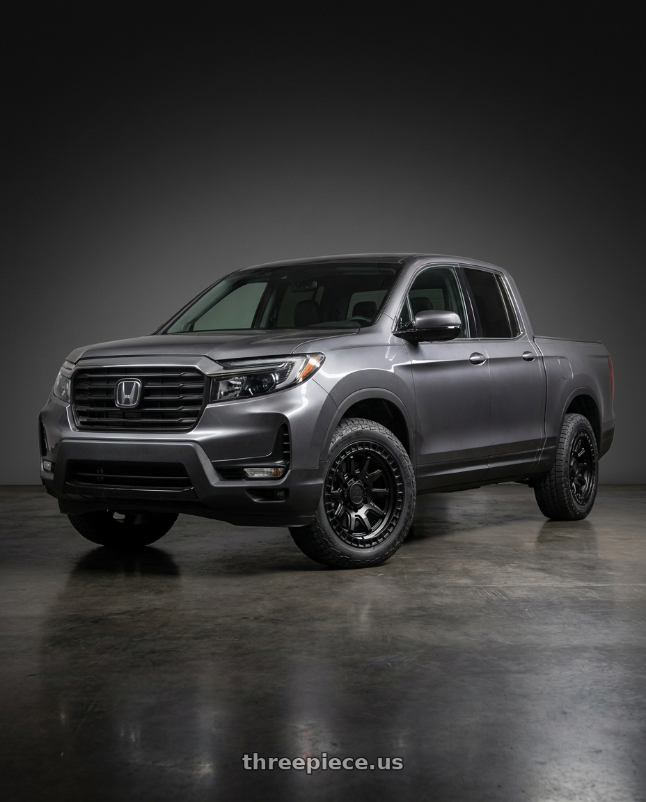 2021 Honda Ridgeline Sport with Black Rhino CALICO 5X120 17X8.5 +34 MATTE BLACK wheels