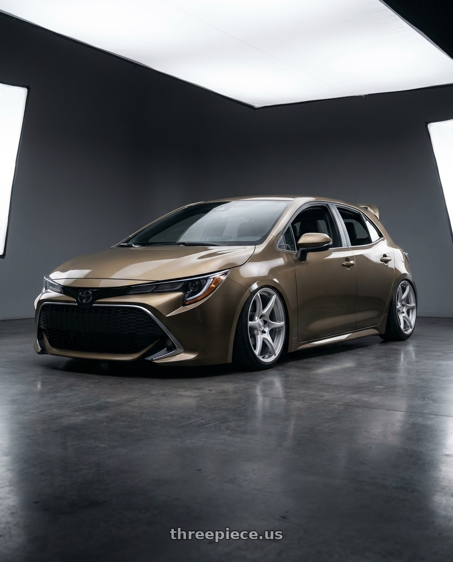 2019 Corolla hatch xse oxidize bronze with spoiler with Kansei K11S Tandem 5X100 17x9 35 Hyper Silver wheels