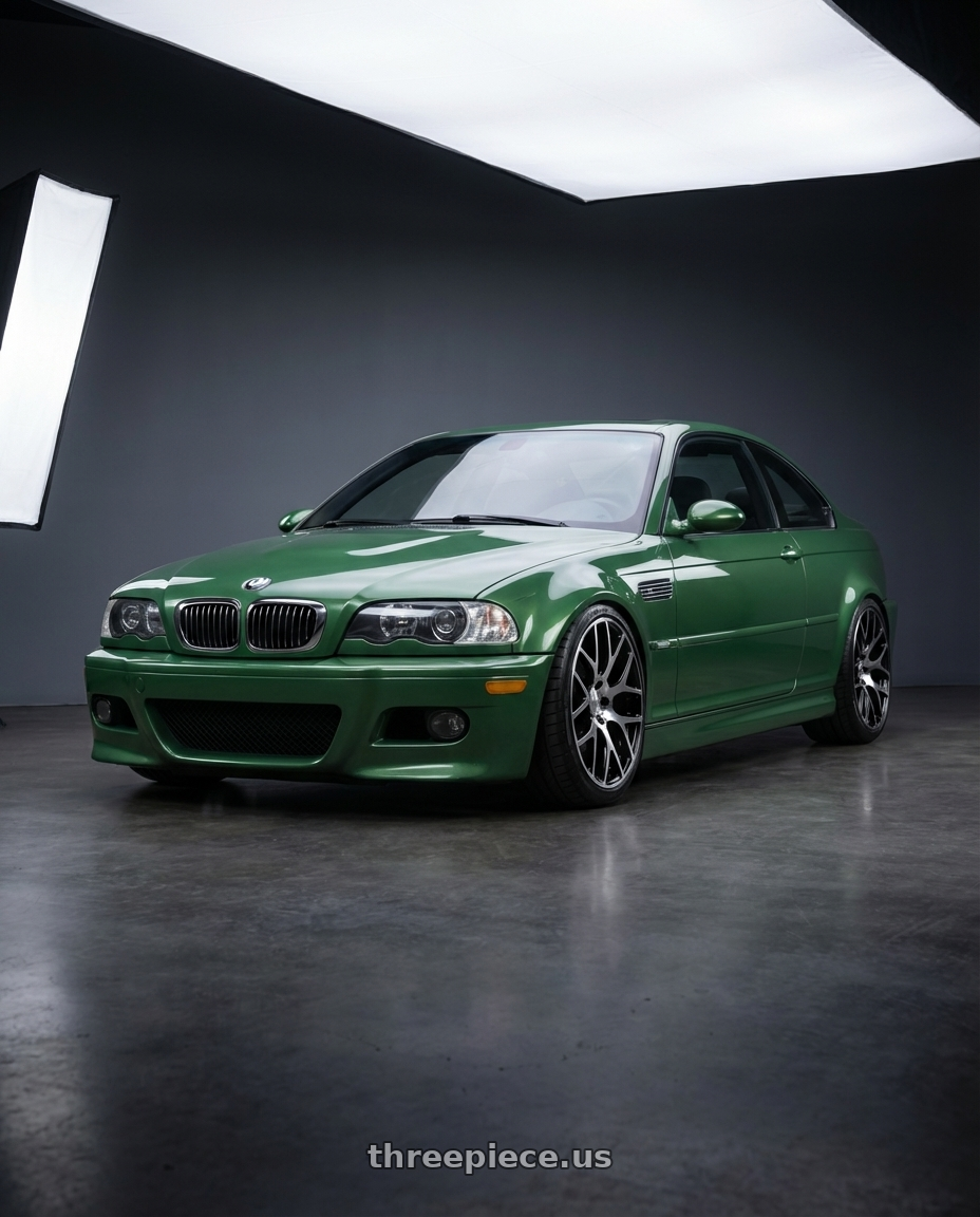 Bmw m3 csl 2005 with Coventry ASHFORD 5X108 18X8.5 +35 GLOSS BLACK W/ MIRROR CUT FACE wheels