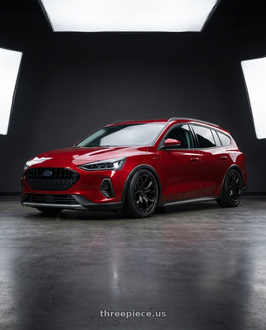 2024 focus active wagon 紅色 with RedBourne MORLAND 5X120 20X8.5 +25 MATTE BLACK wheels