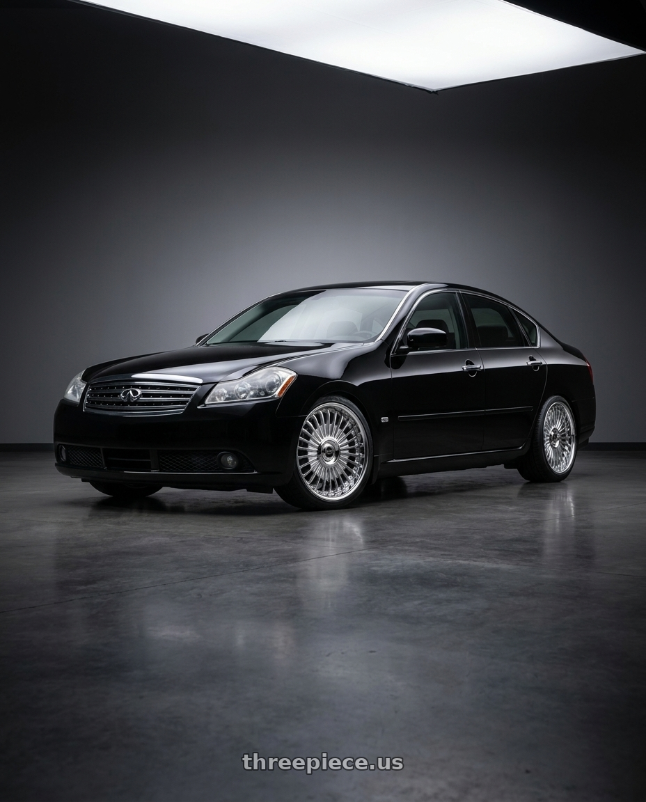 2006 infiniti m35x with Work Emitz Black Polish 5x100 19x7.5 +45 wheels