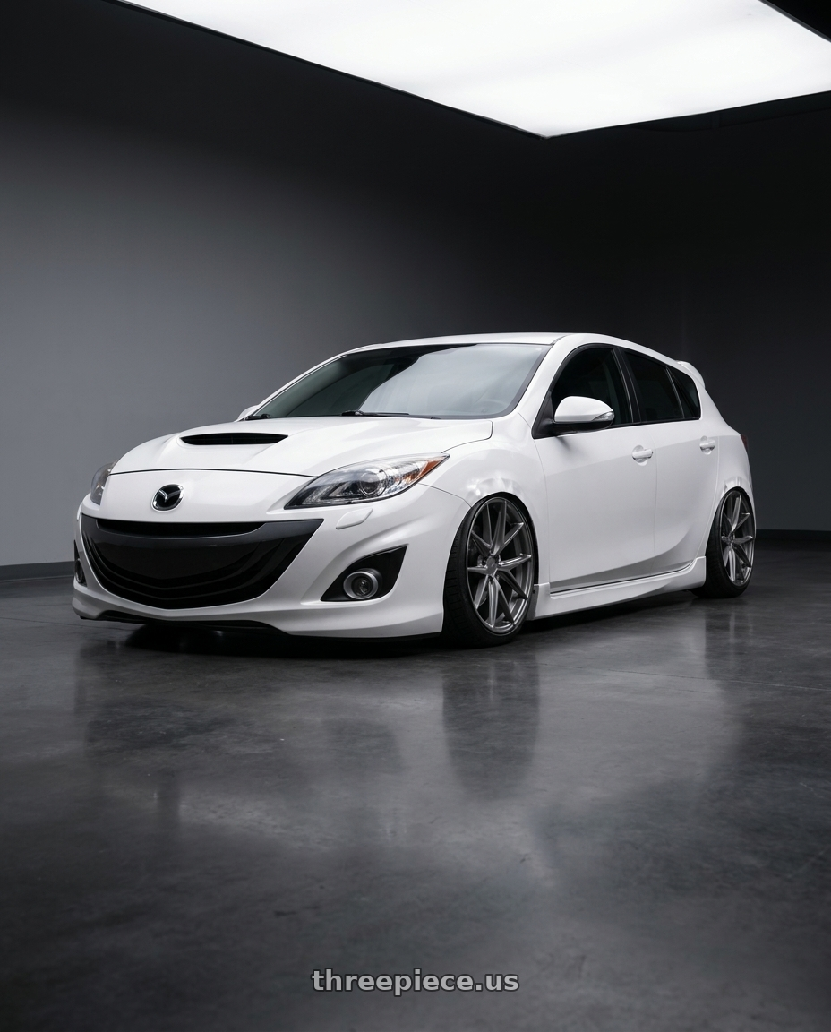 2012 Mazda Mazdaspeed3 with Niche 1PC M116 MISANO 5X114.3 18X8 +40 MATTE GUN METAL wheels