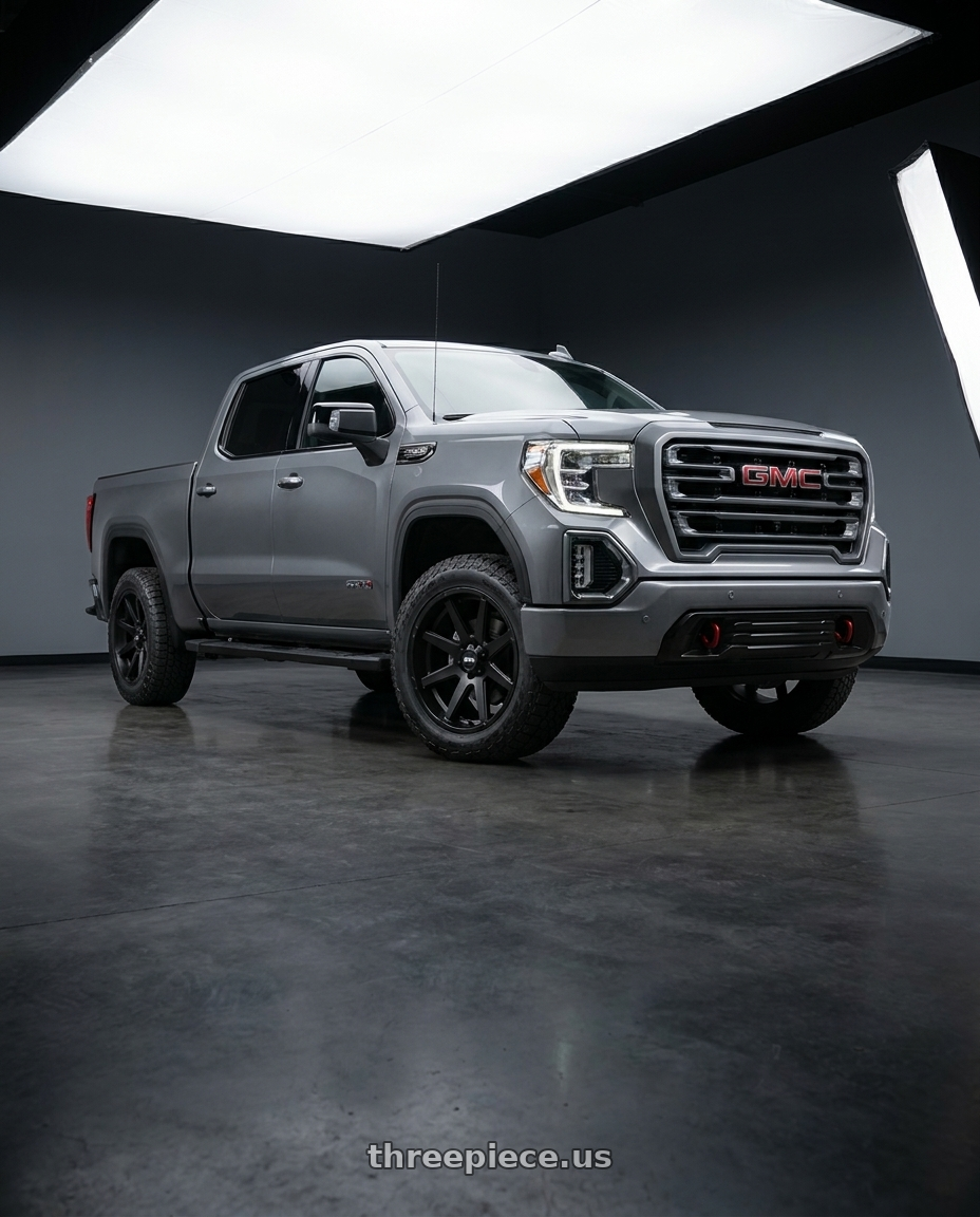 2021 GMC Sierra 1500 AT4 with Ion Type 143 6x139.7 20x9+0 Matte Black wheels