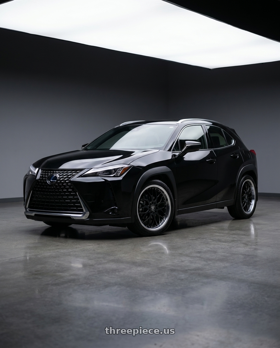 Lexus 2019 UX200 with WHITE DIAMOND W503 5x114.3/5x120 18x8+35 BLACK / MACHINED wheels