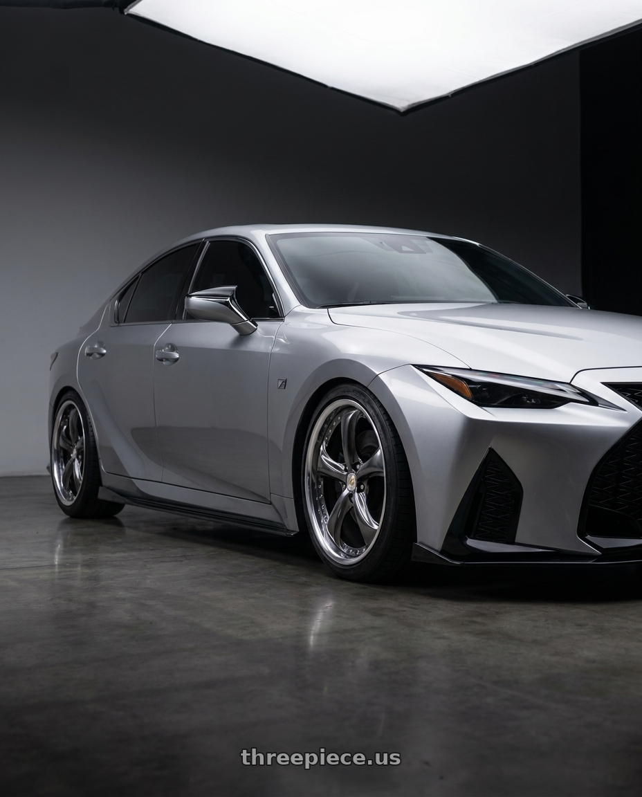 2024 Lexus Is300 RWD F with Work Wheels VS-KF 5X114.3 19x9+40 Brilliant Silver Black A Disk FULL REVERSE wheels