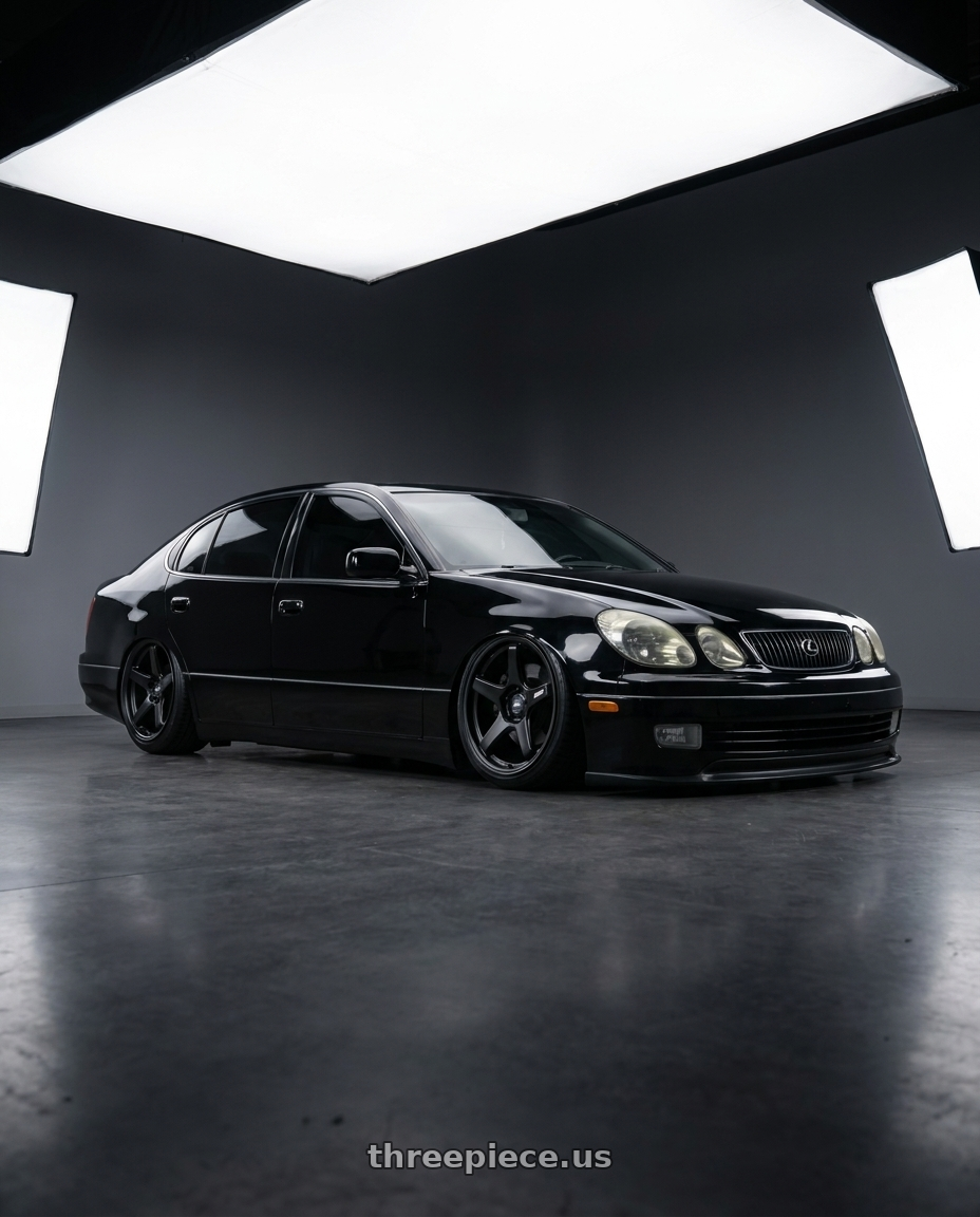 2002 Lexus gs300 with ESR Wheels APX5C 5x114.3 18x9.5 +35 Matte Black wheels