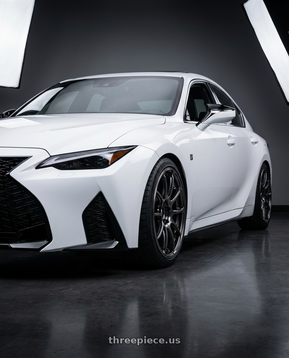 2018 Lexus IS 350 F Sport with Advan RZ II 5x114.3 19x10+25 Racing Hyper Black And Ring wheels