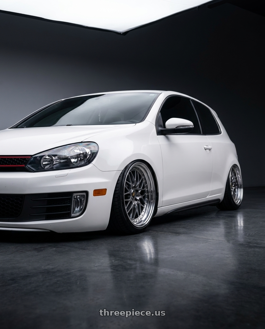 2012 VW GTI with Work Vs-Xv 5x100 18x9+40 A Disk Brilliant Silver Black wheels