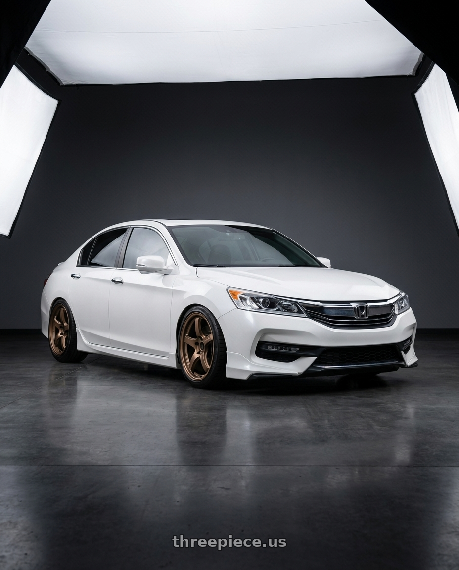 2016 Honda accord with Gram Lights 57CR 4x100 15x8+35 Bronze II wheels