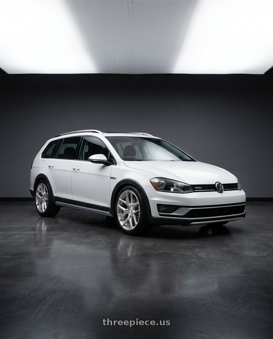 2017 Volkswagen Golf Alltrack Sel with MRR FS1 5x130 18x8.5  +45 Brushed Clear wheels
