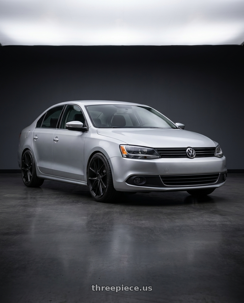 2016 Volkswagen Jetta GLI MK6 with Niche 1PC M117 MISANO 5X112 18X9.5 +35 MATTE BLACK wheels