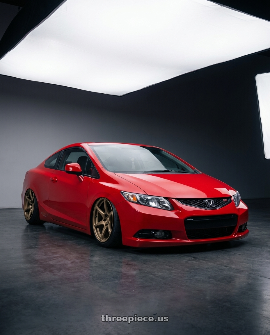 2015 Honda Civic Si with Kansei K11B Tandem 5x114.3 18x9 12 Bronze wheels