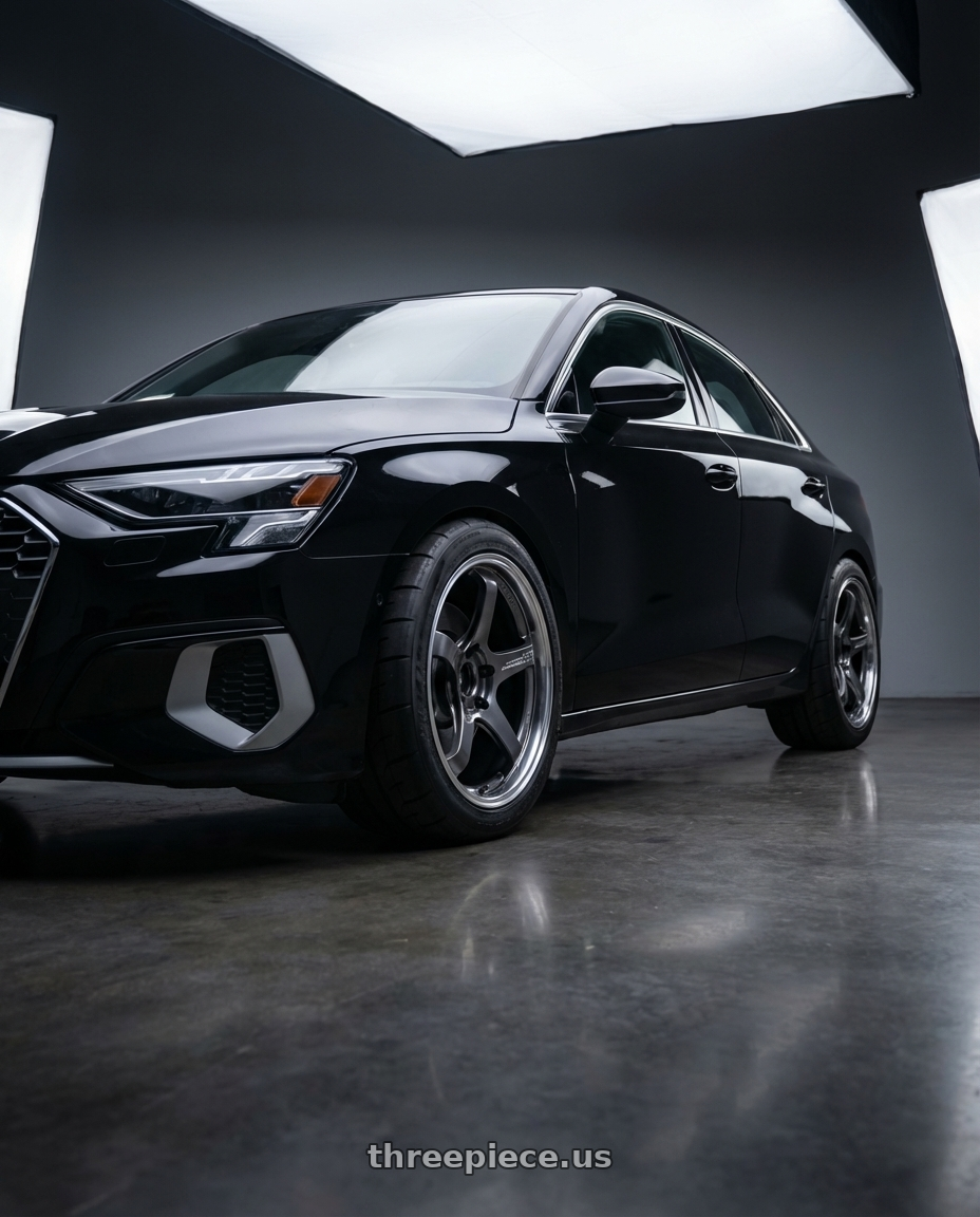 2022 Audi A3 with Advan Racing GT BEYOND 5x114.3 18x8.5 +37 RACING TITANIUM BLACK wheels