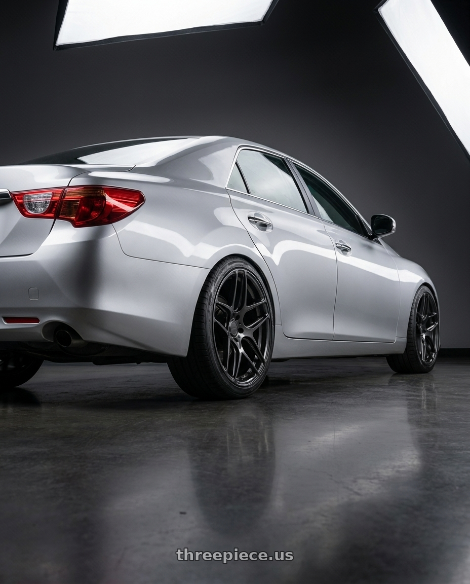 2014 Toyota Reiz with MRR FS1 5x114.3 18x8.5  +20 Carbon Flash wheels rear three quarter view square tires
