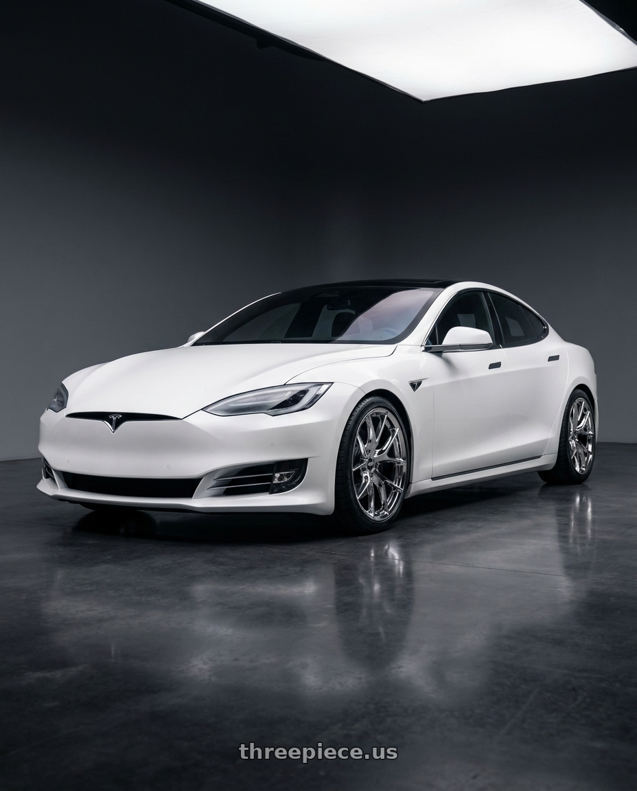 2018 Tesla S with ESR Wheels RF2 5x120 19x9.5 +35 Chrome wheels