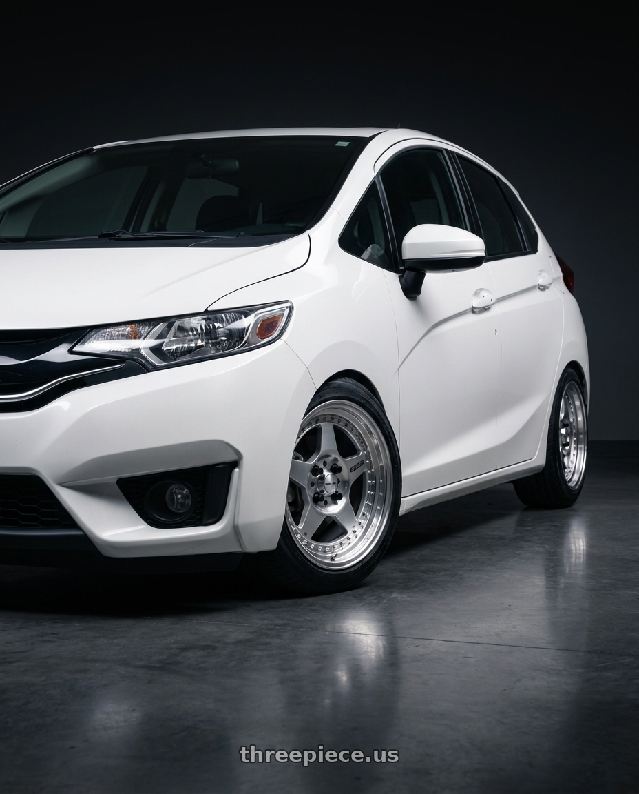 2016 Honda fit ex with Work Meister Cr01 4x100 15x6.5+39 O Disk Bright Buff Finish wheels