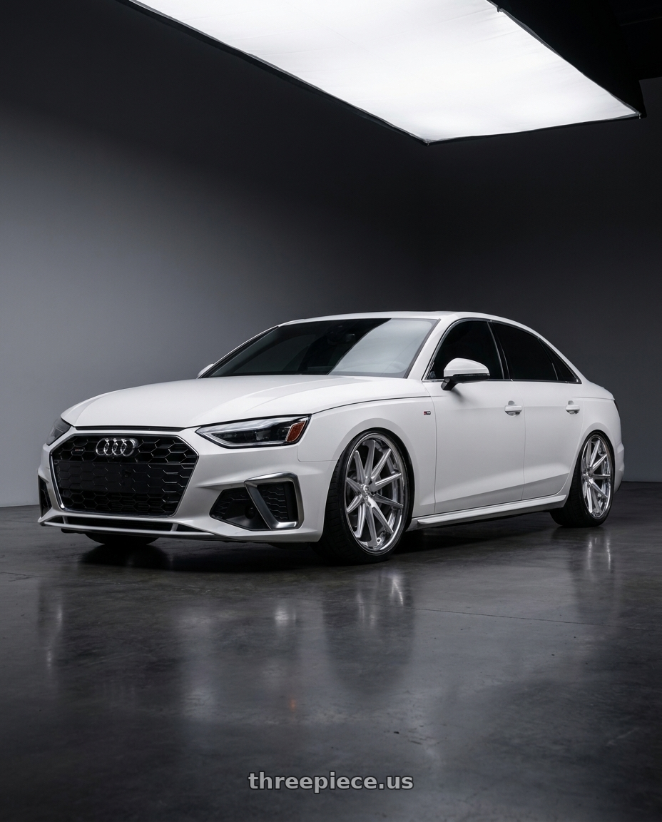 2022 Audi A4 with Rohana RFC10 5x112 20x10+22 Machine Silver/Chrome Lip wheels