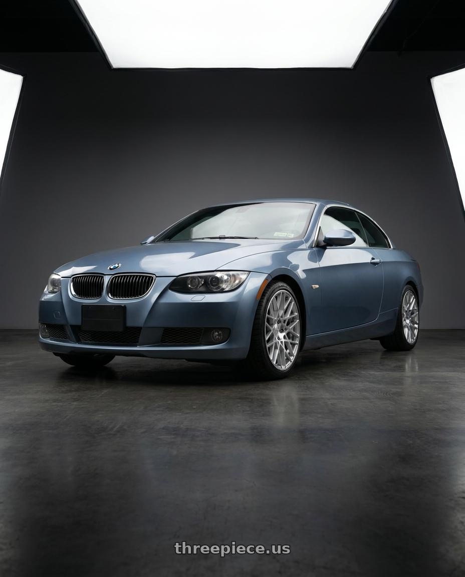2009 bmw 335i conv with Rotiform 1PC R110 BLQ 5X120 19X8.5 +35 GLOSS SILVER MACHINED wheels