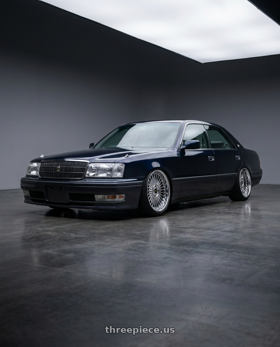 1998 Toyota crown with Work Emitz Chrome 5x114.3 19x10.5 +0 wheels