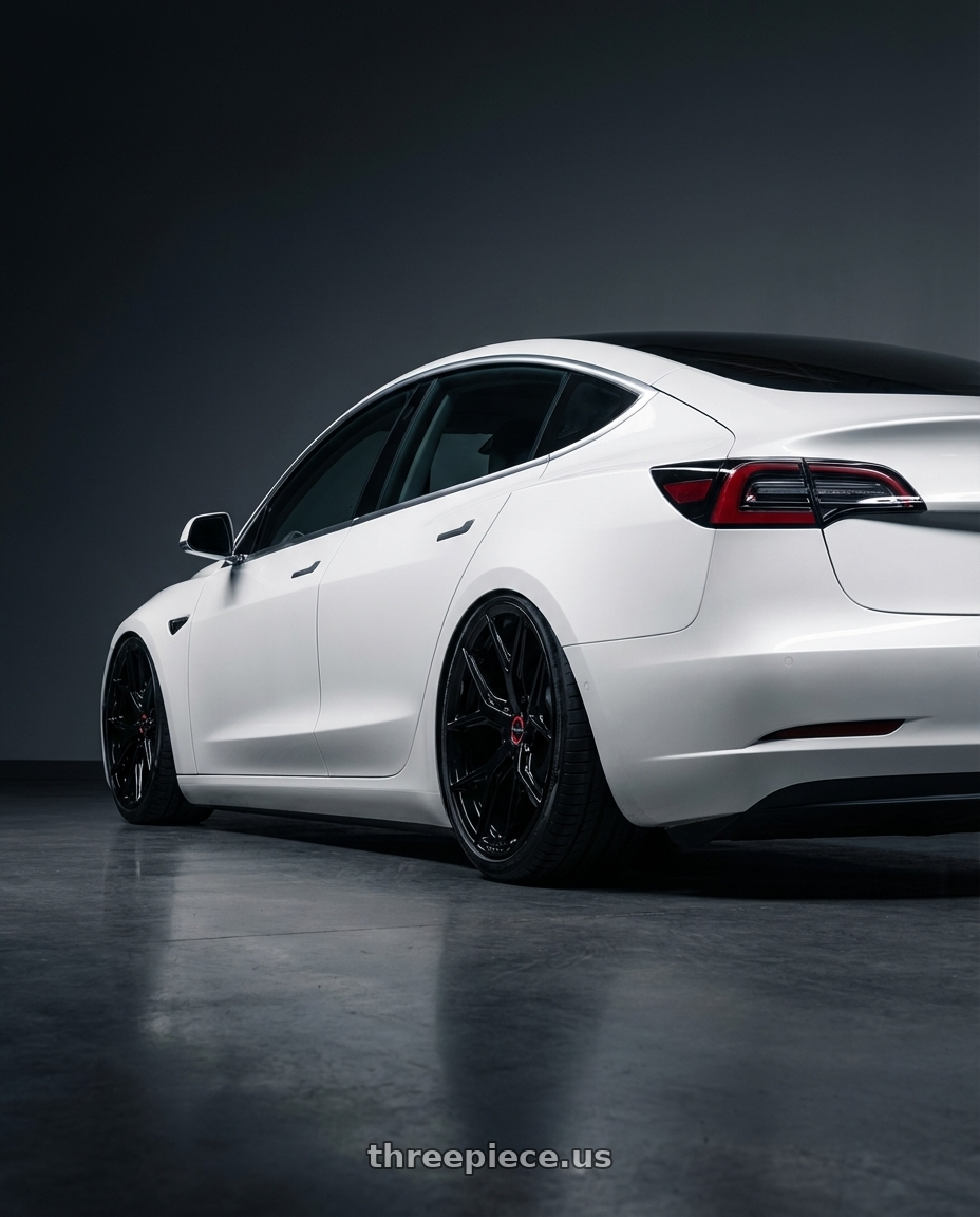 2021 Tesla Model 3 with Work Meister S1 3p 5x100 18x953 A Disk Black 18x95 Et3 wheels
