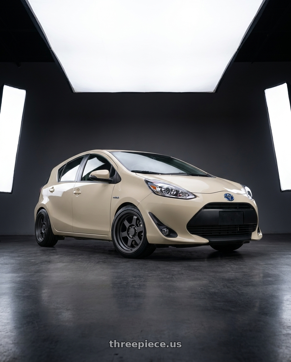 2020 toyota Prius C with 9six9 SIX-1 Deep 6x139.7 16X8 -10 Carbon Gray wheels