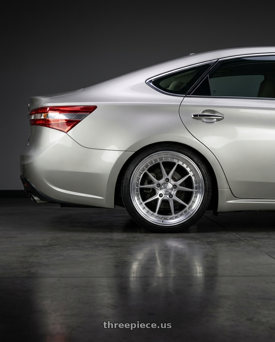 2013 toyota avalon with Aodhan DS08 5X114.3 19x9.5+30 Silver w/Machined Face wheels rear three quarter view slight stretch tires