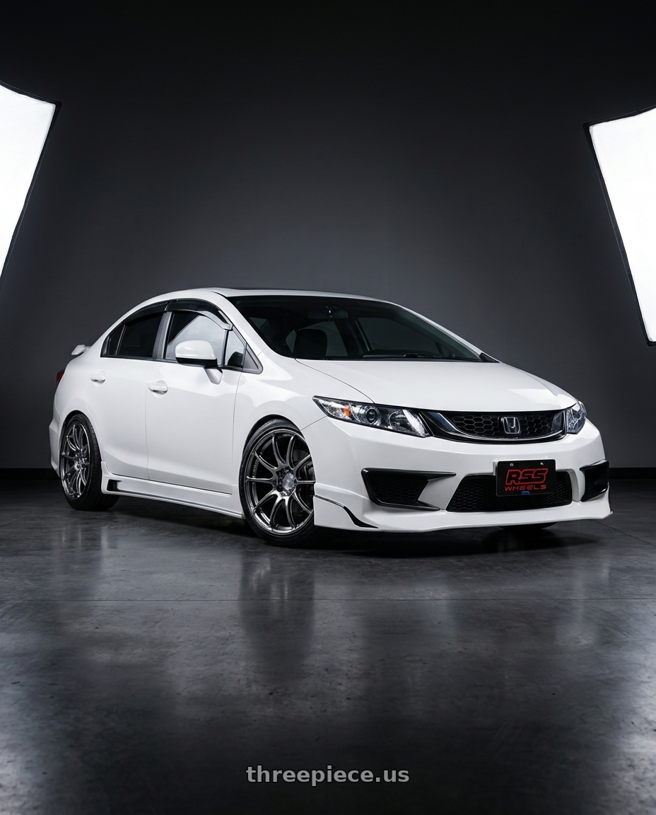 2015 Honda civic with Advan Racing RSIII 5x114.3 18x8.0 +54 RACING HYPER BLACK & RING wheels