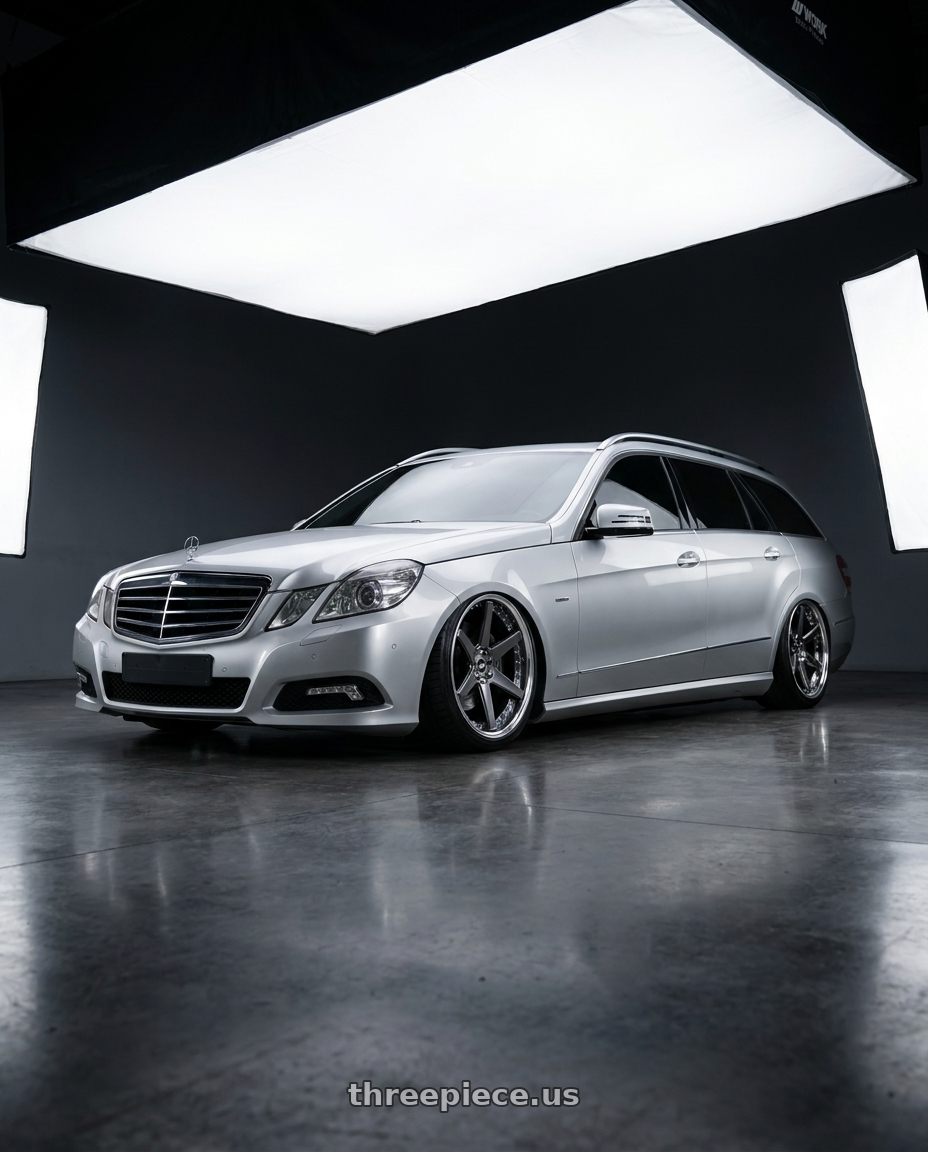 2010 Benz s212 with Work Zeast Black Label Bst1 5x100 19x9.5+38 R Disk Brilliant Silver Black wheels