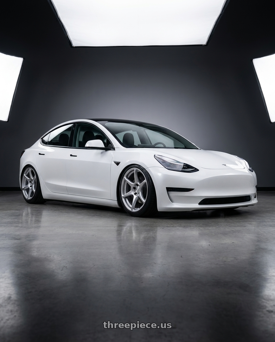 2023 Tesla Model 3 with Kansei K11S Tandem 5x114.3 19x9.5 12 Hyper Silver wheels