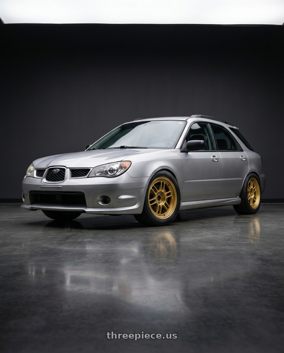 2006 Subaru Impreza wagon  with Enkei RPF1 5x100 17x8+45 Gold wheels