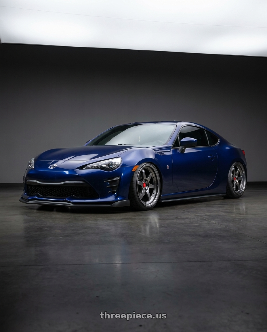 2017 Toyota 86 with Aodhan AH08 5x100 18x8.5+35 Hyper Black wheels