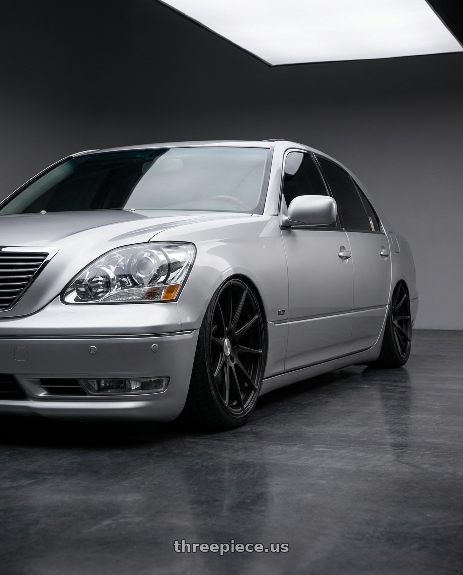 2004 lexus ls430 with Work Gnosis Fmb01 5x114.3 20x9.5+38  Black Anodized wheels