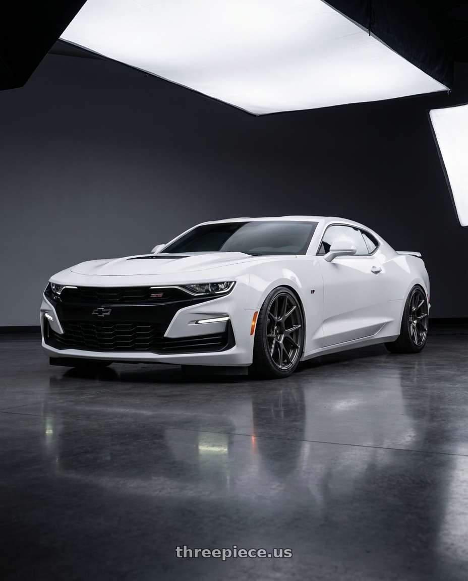 2022 Chevrolet Camaro with Konig Ampliform 5x120 20x8.5+45 Dark Metallic Graphite wheels