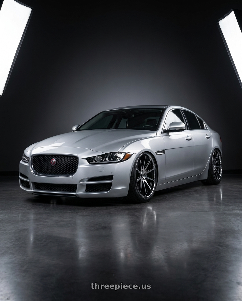 2017 Jaguar Xe with Rohana RFC10 5x112 20x9+35 Machine Black/Chrome Lip wheels
