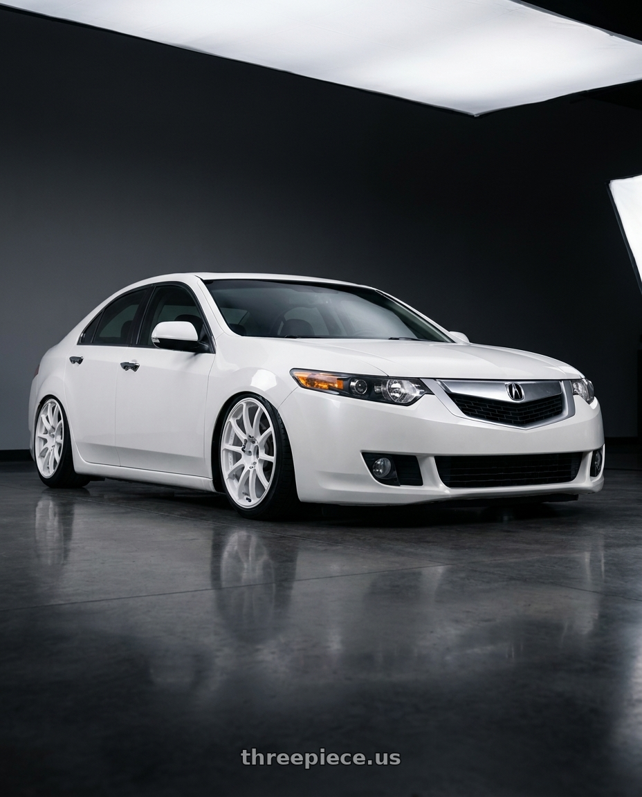 2013 Acura TSX with Advan RCIII 5x114.3 18x8.5+53 White wheels