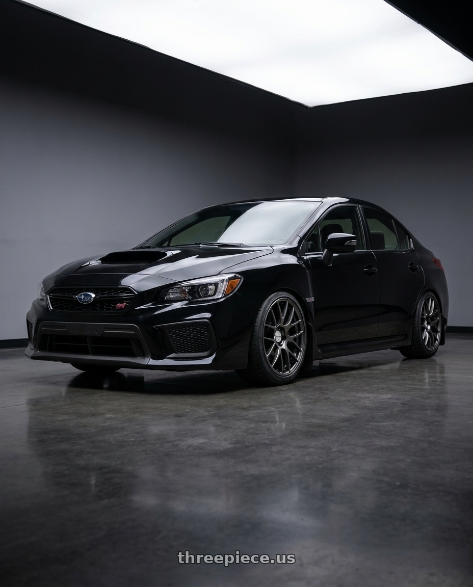 2018 Subaru WRX STi with Work Emotion m8r 5x114.3 19x9.5 +38 Glim Black wheels